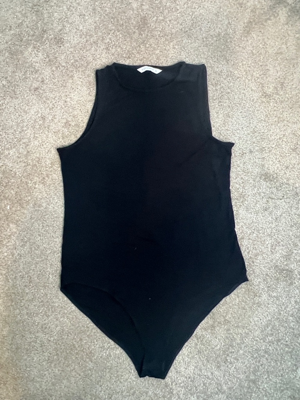 Mango Black Sleeveless Ribbed Bodysuit
